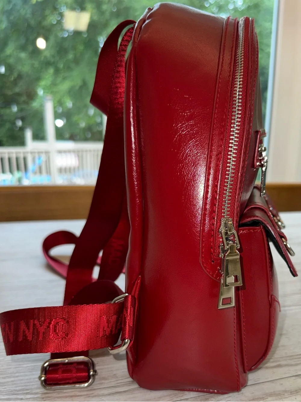 Steve Madden Shiny Red Mini Backpack